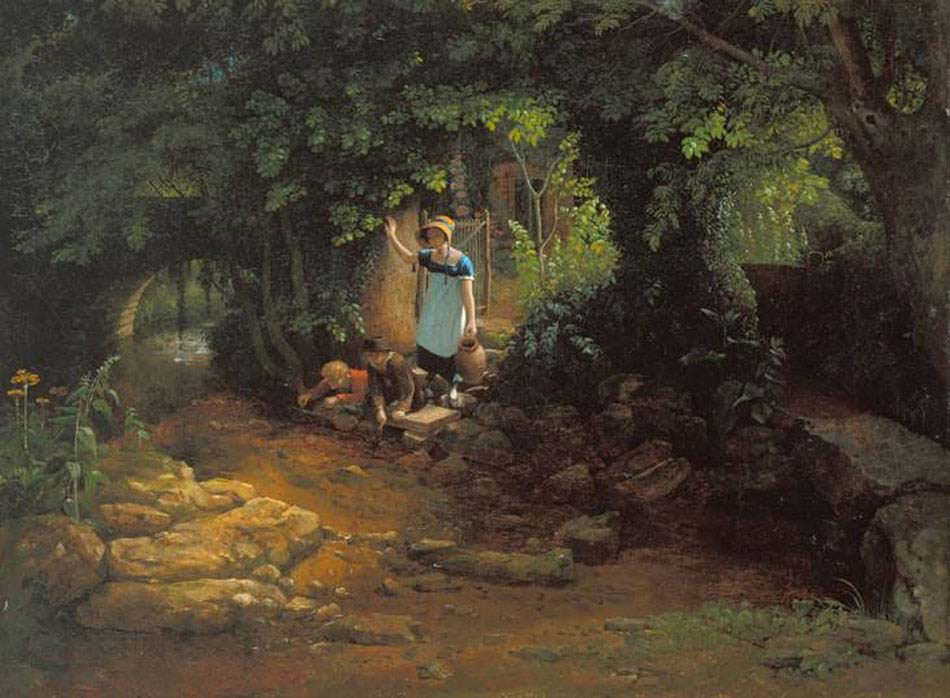 Children by a Brook